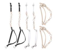 CLISPEED High Heel Shoe Straps with Adjustable Buckle, 3 Pairs Pearl Leather Ankle Straps for Women, Anti-Drop Accessories for Dance Shoes and Sandals Random Color