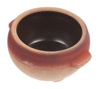 CLISPEED High Temperature Resistant Clay Stewing Pot for Rice Noodles and Bibimbap Kitchen Cooking Pot with Double Handles Multipurpose Pottery Clay Cookware for Home Restaurant and Dorm
