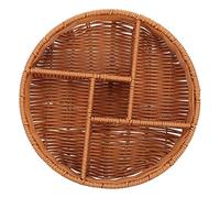 CLISPEED Imitation Rattan Multi Snack Holder Capacity Dessert Display Tray Household Fruit Candy Container Decorative Countertop Storage Basket