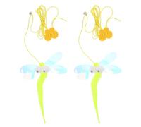 CLISPEED Indoor Hanging Cat to Increase Playtime Interaction 2pcs with Artificial Plume and Elastic Rope, Flexible and Interactive Pet for Cats, Creative Hanging Design