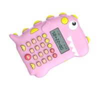 CLISPEED Intelligent Early Education Calculator Dinosaur Math Games with Timing Function and Music Sounds Pink Educational for Primary Students Learning Addition Subtraction Multiplication