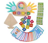 CLISPEED Interactive Counting with Animal Themes Wooden Math Manipulatives for Cognition and Addition Subtraction Early Learning Clock Teaching Aid for Classroom and Home Education