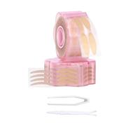 CLISPEED Invisible Double Eyelid Tape with Lace Pattern, 600 Pieces Pink Fiber Eye Beauty Tape for, Easy to Use with Fork Tweezer, Suitable for Most Skin Types, for Home