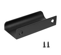 CLISPEED Invisible Embedded Wardrobe Handle with Sl esign and Easy to Install 80mm Length in Black Aluminium Alloy Requires Only 2mm Door Gap for Home and Kitchen Cupboards