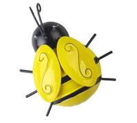 CLISPEED Iron Bee Wall Art Outdoor Hanging Decoration for Garden Patio Fence Vivid Color Metal Bee Sculpture with Easy Installation Lovely Cartoon Style for Home and Lawn Decor