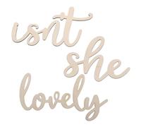 CLISPEED Isn t She Lovely Wooden Wall Sign Decor Charming Sculpture for Girl Nursery Decor Elegant Art for Newborn Photoshoot Safe Wooden Material Beautiful Design Nursery Wall Stickers