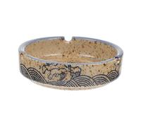 CLISPEED Japanese Ceramic Ashtray Decorative Underglaze Art Table Ash Container for Home Office Compact Creative Design Smokers and Space Saving