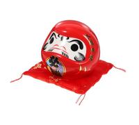 CLISPEED Japanese Style Ceramic Statue Blessing Figure Ornament for Home Car Office Decoration Charming Smooth Lines Lucky Doll