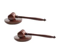 CLISPEED Judge Design and Wooden Simple Sound Block Set Gavel Yet Elegant, Versatile Usage and Easy Storage Appearance for Meetings and Courtrooms, Professional for Board Leaders