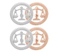 CLISPEED Justice Lawyer Lapel Pin 4Pcs Metal Brooches Featuring Libra Scale for Law Students Attorneys and Judges Formal Suit Accessories