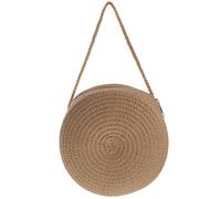 CLISPEED Khaki Straw Crossbody Bag for Women, Woven Mini Shoulder Beach Purse, Vacation Straw Clutch Suitable for Travel and Daily Use