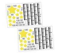 CLISPEED Kids Growth Height Chart Wall Sticker Star Design, 30x45cm Measuring Ruler Decals for Boys and Girls, 2 Sheets Height Growth Stickers for Bedroom, Kindergarten, and Playroom Decoration