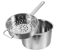 CLISPEED Kitchen Strainer Ladle Stainless Steel Large Colander for Making Chinese Traditional Cold Shrimp and Noodles with Single Handle