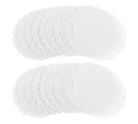 CLISPEED Lace Paper Doilies 150Pcs 7.5 Inch Round Disposable Paper Placemat Vintage Crochet Doilies for Hot Pot Pads Food Serving and Table Decoration