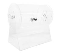 CLISPEED Large Acrylic Raffle Drum with Stand - Spinning Ticket Tumbler for Lottery, Bingo, and Prize Draw Events - Lottery Ticket Spinner Box for Raffle Games