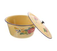 CLISPEED Large Capacity Enamel Stockpot with Lid High Temperature Resistant Kitchen Cooking Stew Pot for Home Use Multi Purpose Enamelware Suitable for Soup Food and Cooking