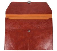 CLISPEED Large Capacity Leather A4 Document Folder Bag Portable and Lightweight File Organizer for Office and Travel Use, Reusable File Pouch for Documents and Contracts