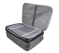 CLISPEED Large Capacity Multifunctional Card Holder Pouch with Double Zipper Lock Business Document Organizer Bag for Travel and Everyday Use Gray Sundries Storage Case with Multiple