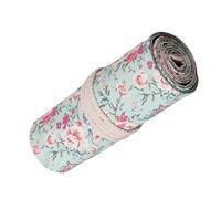 CLISPEED Large Capacity Pencil Case Roll Wrap Pencil Holder Canvas Portable Multiple Slots Rolling Wraps with Buckle Design Elegant Creative Floral Design for Friends Who Love Drawing Or