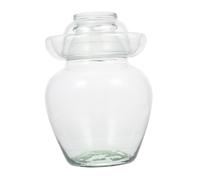 CLISPEED Large Capacity Pickle and Vegetable Storage Jar Transparent Food-grade Glass Container with Sealed Lid for Kitchen Use Wear-resistant Food Storage Canister for Home Pickling and
