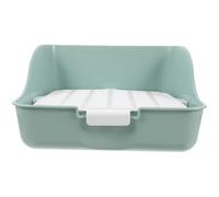 CLISPEED Large Corner Rabbit Litter Box Mint Green, Small Animal Potty Trainer Tray for Guinea Pigs, Chinchillas and Dwarf Rabbits Splash Guard