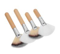 CLISPEED Large Face Powder Brush with Soft Nylon Bristles and Natural Wood Handles Fan Makeup Brushes Set Graduation Time Special 4pcs and Blusher Highlighter Applicator for Women’s