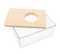 CLISPEED Large Hamster Sand Bath Box with Pet and Wood Material, Providing a Secure and Cozy Environment for Small Animals, for Play and Hamster Cages