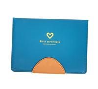 CLISPEED Leather Birth Certificate Organizer Document Folder Manmade Leather Protector for Medical Notes Photos and Inspection Reports Storage Convenient Interstitial Design for Easy