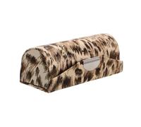 CLISPEED Leopard Print Silk Lipstick Holder with Mirror Protective Single Lipstick Case for Purse Soft Embroidered Cosmetic Organizer Travel Storage Pouch to Prevent Wear and Damage