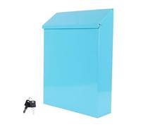 CLISPEED Lockable Iron Letter Box Wall Mountable for Mail Storage and Envelope Collection Blue
