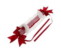 CLISPEED Lolita Headband Plush Cat Ears Cute Maid Hair Accessory for Girls Women Kawaii Bow Lace Design for Halloween Cosplay and Dress-up Occasions