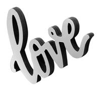 CLISPEED Love Desktop Letter Sign Acrylic Mirror Surface Freestanding Wooden Base Decorative Ornament for Home Office Desk Decor