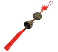 CLISPEED Lucky Wind Chimes Decorative Bells with Copper Coin and Chinese Knot Tassel, Traditional Charm Hanging Ornament for Cars and Homes, Soothing Sound Symbolizing Peace and Happiness