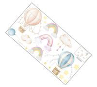 CLISPEED Luminous Hot Air Balloon and Rainbow Cloud Wall Decals for Bedroom, PVC Glow-in-The-Dark Indoor Stickers, Nursery Room DIY Decorations for Boys