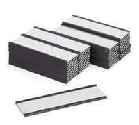 CLISPEED Magnetic Label Holder 50 Pack 1.18 X 3.94 Inch Magnetic Card Clips with Construction for Warehouse Shelf Sorting and Office File Cabinet Organization
