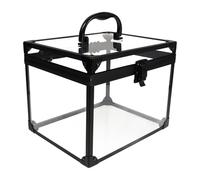 CLISPEED Makeup Organizer Case with Lighted Mirror and Lockable Design, Large Capacity Cosmetic Storage Box for Vanity and Travel, Sturdy Aluminum and Plastic Crown Jewelry Display