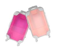 CLISPEED Makeup Suitcase Mini Set 2pcs Small Travel Cosmetic Cases Portable Lash Holder Organiser for Women Professional Dresser