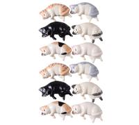 CLISPEED Manicure Tool Stand for Nail Art Storage Nail Pen Holder Cat-shaped 12pcs Fine Craftsmanship and Resin Material Adorable Desktop Adornment and Cat Lovers