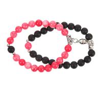 CLISPEED Matte White Turquoise Beaded Couple Heart-Shaped Charm for Couples for Him and Her Romantic Jewelry