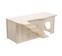 CLISPEED Maze Toy Wooden Hideout for Hamsters Guinea Pig Enrichment Nest Box Boredom Breaker