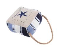 CLISPEED Mediterranean Nautical Door Stopper for Bedroom and Bathroom, Decorative Fabric Doorstop with Fine Sand Weight and Jute Rope, Sturdy Floor Protector for Kids and Home