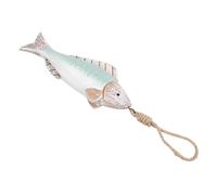 CLISPEED Mediterranean Style Wood Fish Wall Decoration Vintage Nautical Coastal Wall Ornament with Easy Installation Light Green Rustic Fish Shape Decor for Dining Area