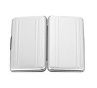 CLISPEED Memory Card Box Holder with 8 Slots, Silver Abs and Aluminium Waterproof Storage Case for Micro and Trans Flash Cards, Compact Organizer for Camera and Travel Protection