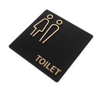 CLISPEED Men Women Restroom Sign 20cm 3D Bathroom Door Plaque Black Base Antique Copper Toilet Washroom Indicator for Business Offices Restaurants