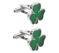 CLISPEED Men's Shamrock Cufflinks in Green Alloy with Protective Craftsmanship and Easy to Put on Design, Elegant and Classic Style for St Patrick's Day and Formal Occasions