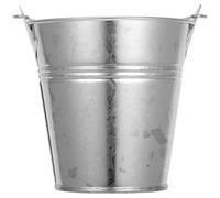 CLISPEED Metal Buckets with Handle Compact Multi-functional Silver Iron Bucket 16.5cm Depth Sleek Modern Design for Household Items and Food Storage