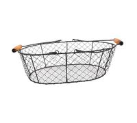 CLISPEED Metal Coal Storage Basket with Handles Indoor Fireplace Log Holder for Charcoal and Firewood Lightweight Wrought Iron Basket for Kitchen Camping Party and Produce Organization