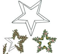 CLISPEED Metal Five-Pointed Star Wreath Frame 12 Inch Wire Ring for Diy Christmas Garland Making Indoor Outdoor Holiday Decoration Loop
