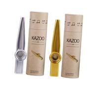 CLISPEED Metal Kazoo Gold Silver Musical Instruments for Educational Play and Guitar Players Musical