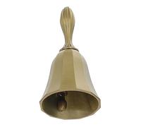 CLISPEED Metal Service Bell Vintage Zinc Alloy Hand Bell for Restaurant Bar Reception Kitchen Table Wait Staff Pet Training Home Ornament in Golden Finish
